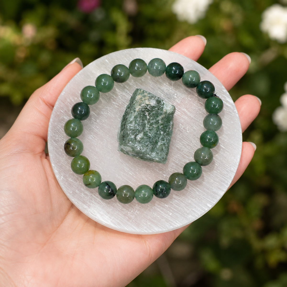Green Aventurine Crystal Gift Set For Emotional Support and Protection, Real Polished Gemstones. | Merkaba & Platonic Solids | Wiccan Center