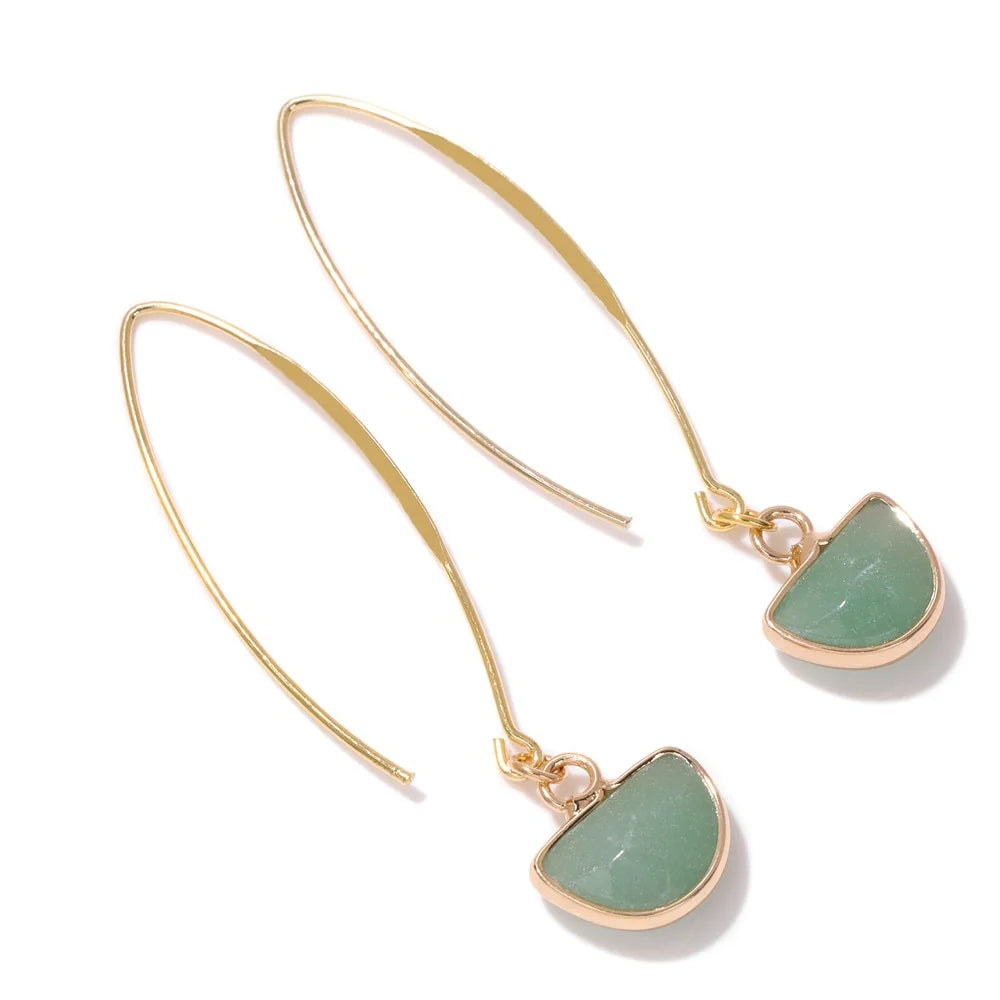 Crystal Faceted Teardrop Gold Earrings | earrings | Wiccan Center