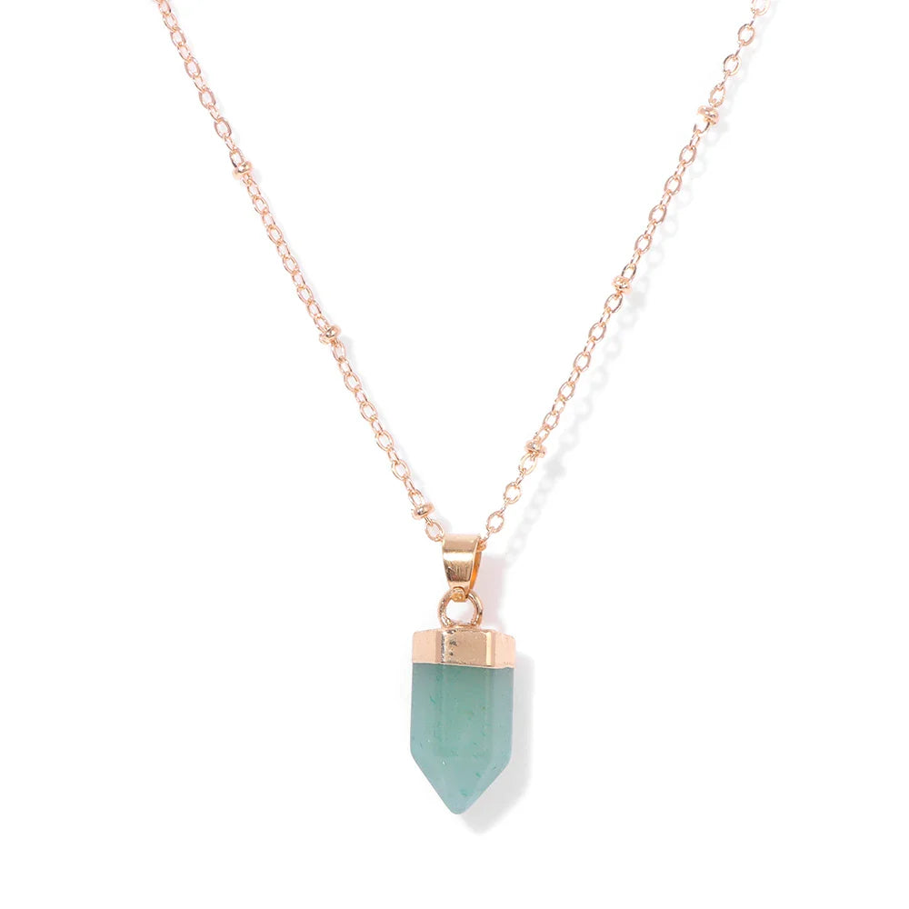 Crystal Point Gold Pendant Necklaces | necklace | Wiccan Center