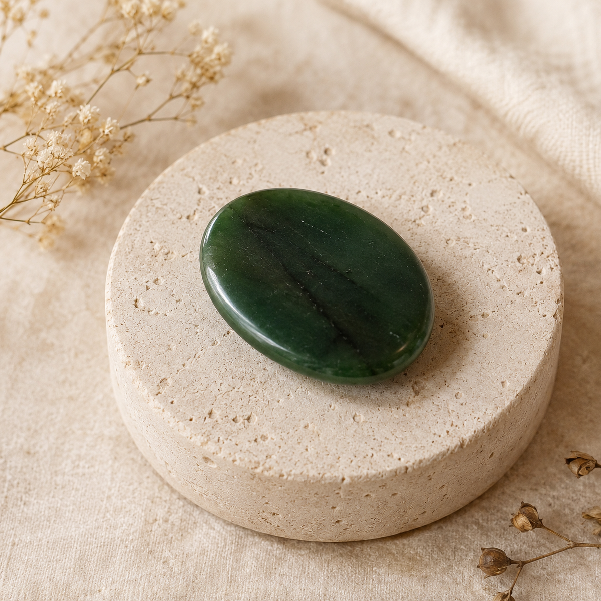 Green Jade Pocket Stones (wisdom and balance)