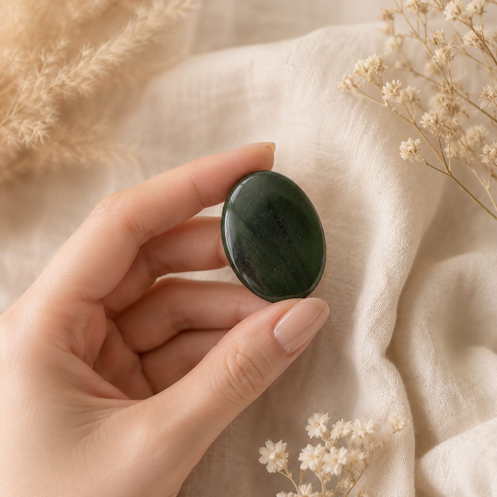 Green Jade Pocket Stones (wisdom and balance)