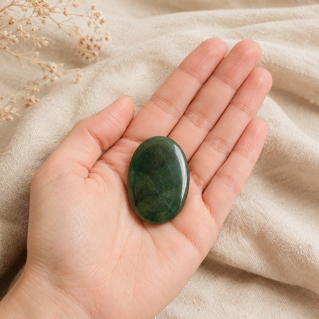 Green Jade Pocket Stones (wisdom and balance)