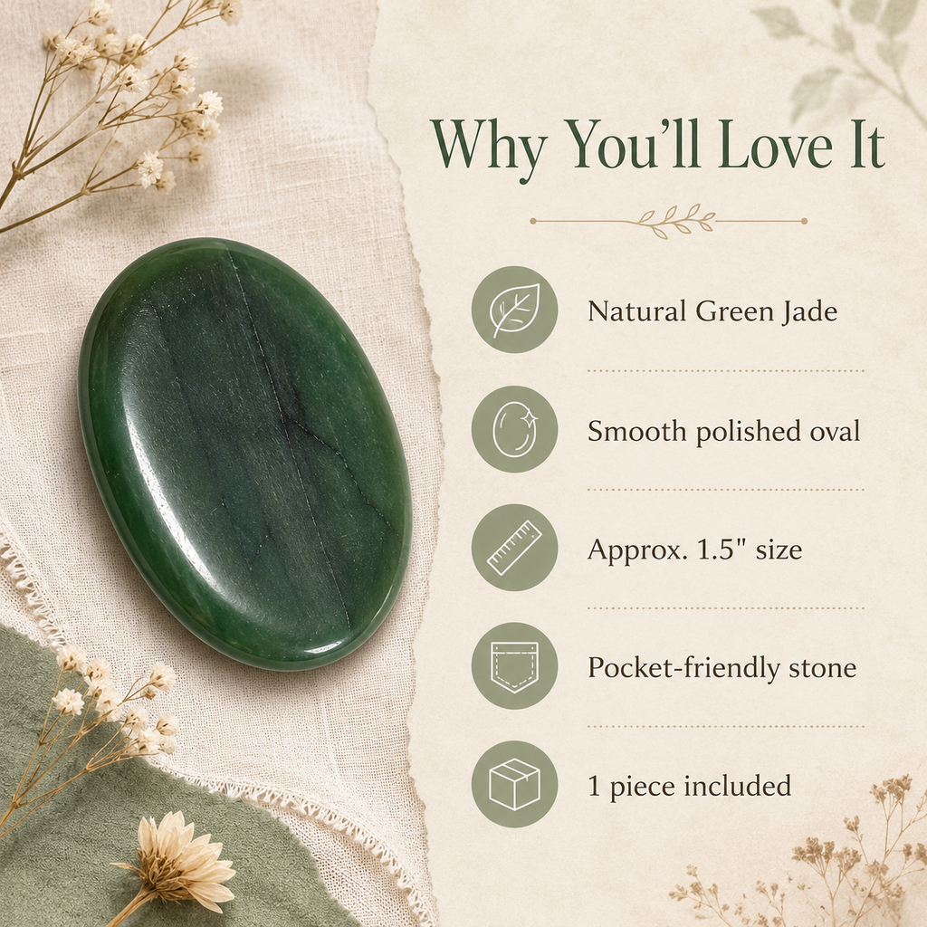 Green Jade Pocket Stones (wisdom and balance)