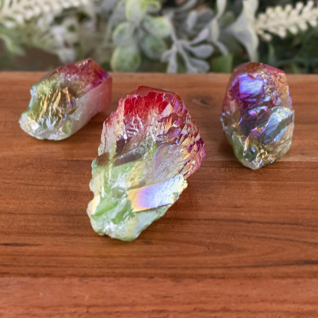Green & Red Aura Quartz Point | | Wiccan Center