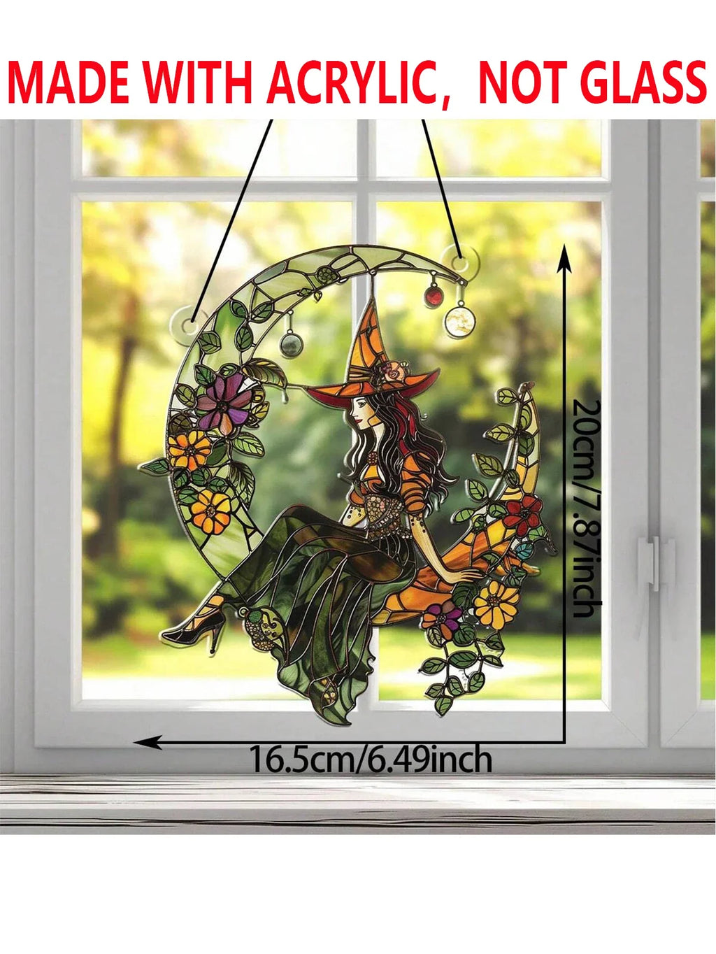 Green Witch Moon Sun Catcher | home decor | Wiccan Center