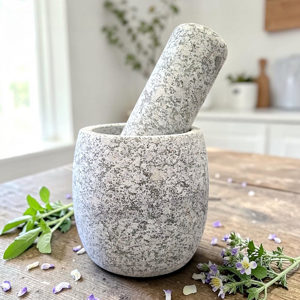 Grey Design Marble Mortar and Pestle 3.5"