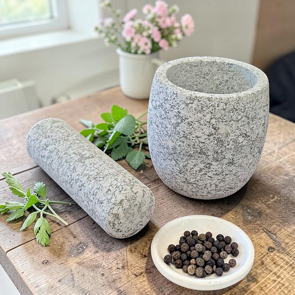 Grey Design Marble Mortar and Pestle 3.5"