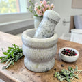 Grey & Green Natural Stone Mortar and Pestle 3"