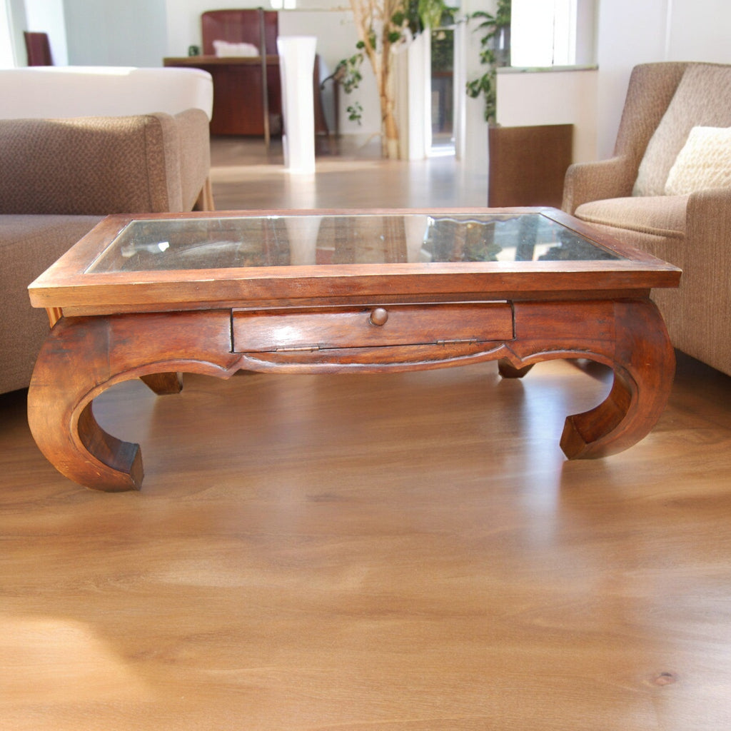 Opium Table with Glass Top | coffee table | Wiccan Center