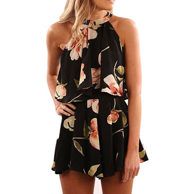 Sexy Jumpsuit For Women Loose Cause Boho Floral Female Rompers Beach Shorts Sets | Jumpsuit | Wiccan Center