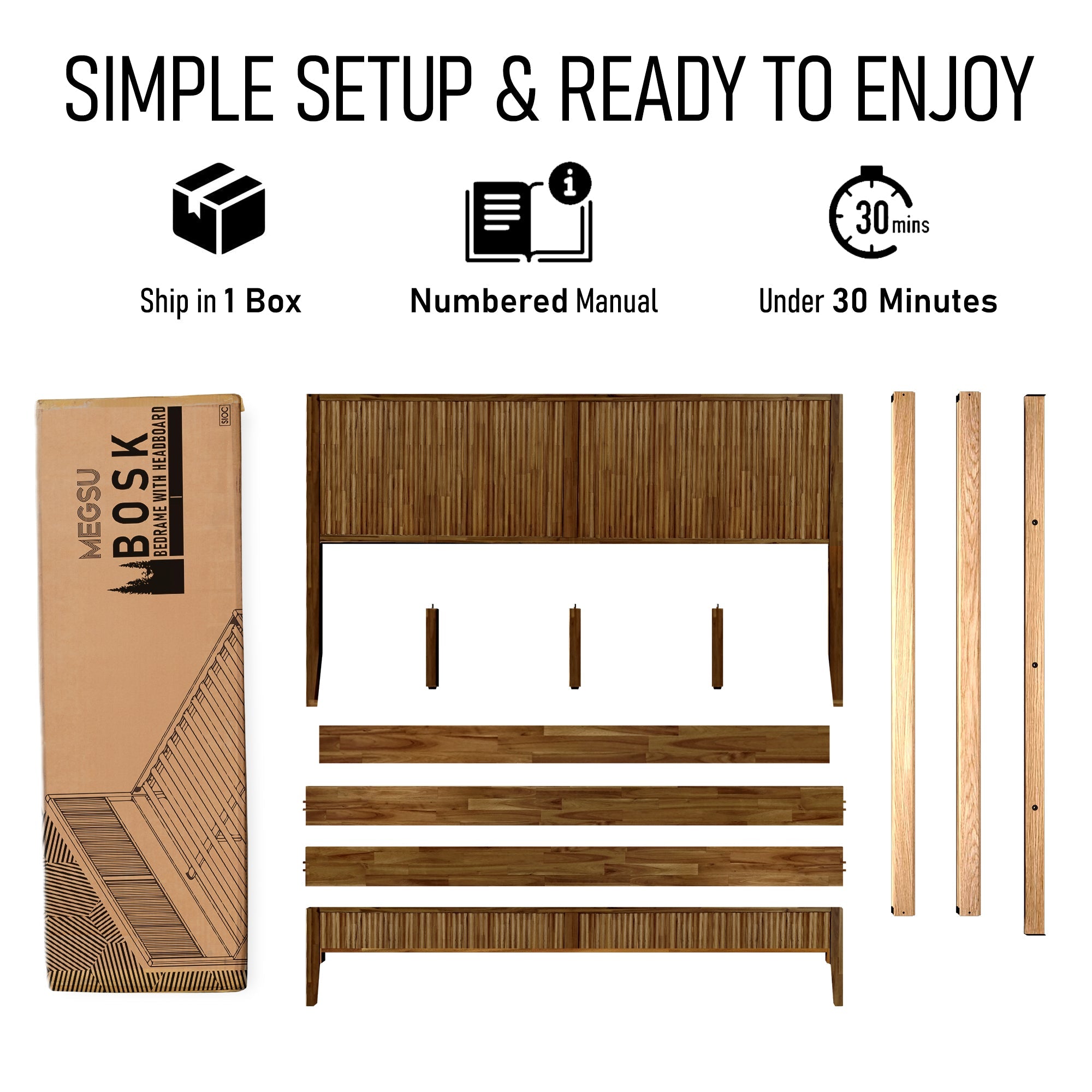 Bosk Solid Wood Bed Frame | Bed Frame | Wiccan Center
