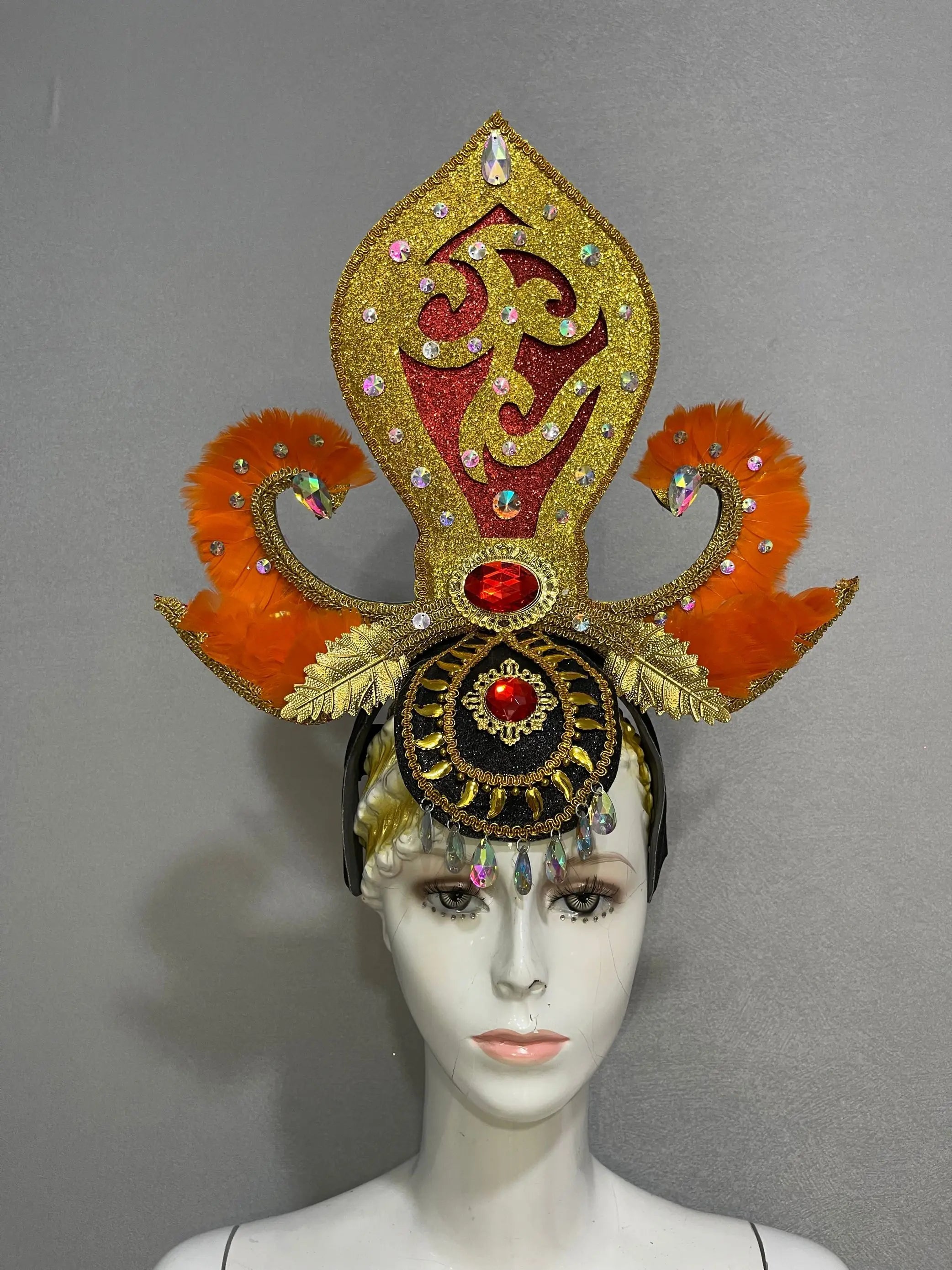 FASHIONABLE AND EXQUISITE HEADDRESS FEATHERS SAMBA DANCE CARNIVAL HALLOWEEN PARTY LATIN DANCE BAR PERFORMANCE HAT MASQUERADE