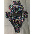 The Stardust Prism Sequin Bodysuit – Colorful High-Cut Rave & Gogo Dancewear
