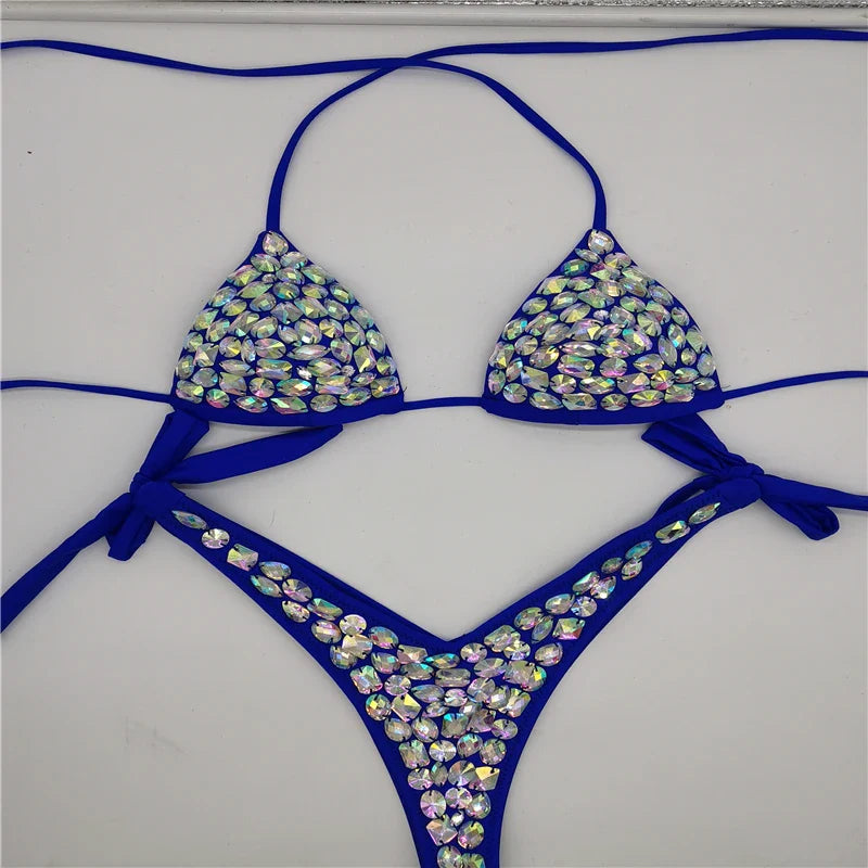 Strappy Rhinestone Bandage Set – Exotic Crystal Cross-Wrap & Bling Suit for Luxury Parties | Costume Sets | Wiccan Center