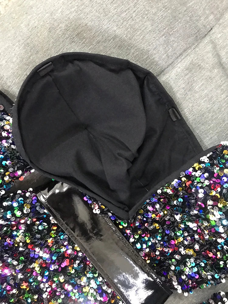 The Stardust Prism Sequin Bodysuit – Colorful High-Cut Rave & Gogo Dancewear