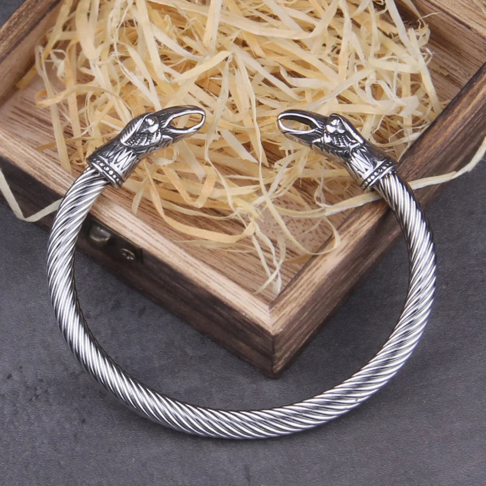 stainless steel raven Bracelet Indian Jewelry Fashion Accessories Viking Bracelet Men Wristband Cuff Bracelets For Women Bangles