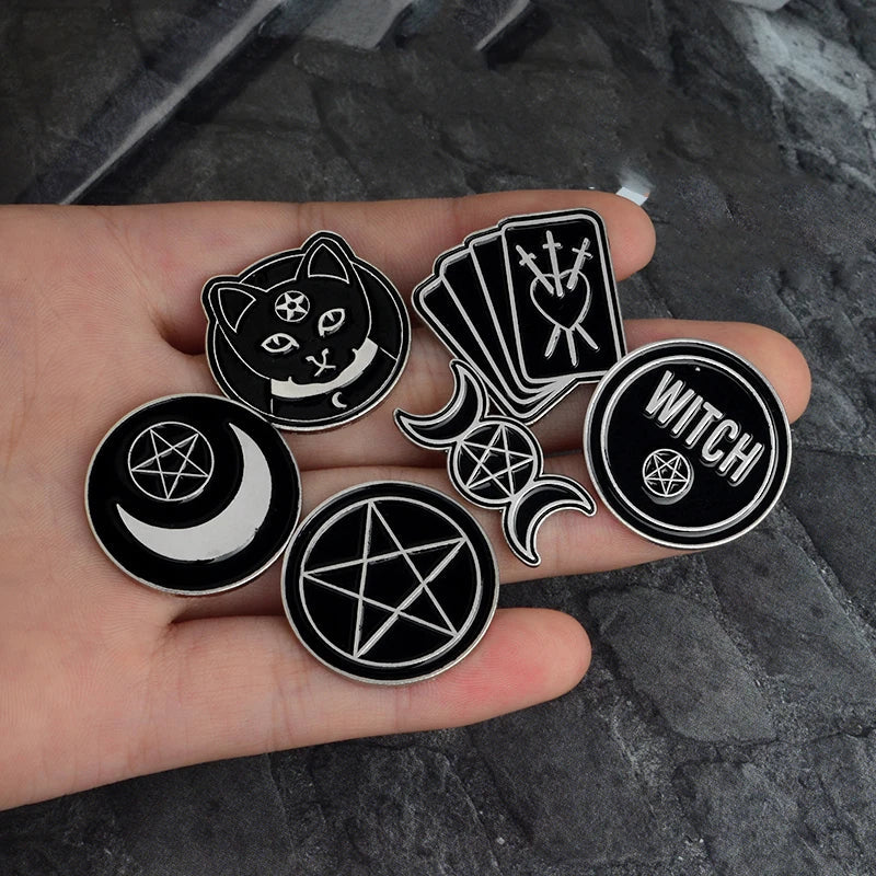 Black & White Witchy Pins | Pins | Wiccan Center