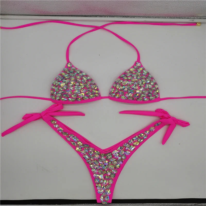 Strappy Rhinestone Bandage Set – Exotic Crystal Cross-Wrap & Bling Suit for Luxury Parties | Costume Sets | Wiccan Center