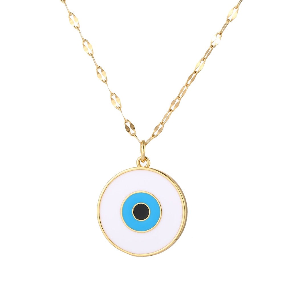 Boho Evil Bllue Eye Necklace for Women Men Snake All-seeing Eye Collar Necklace | Necklaces | Wiccan Center