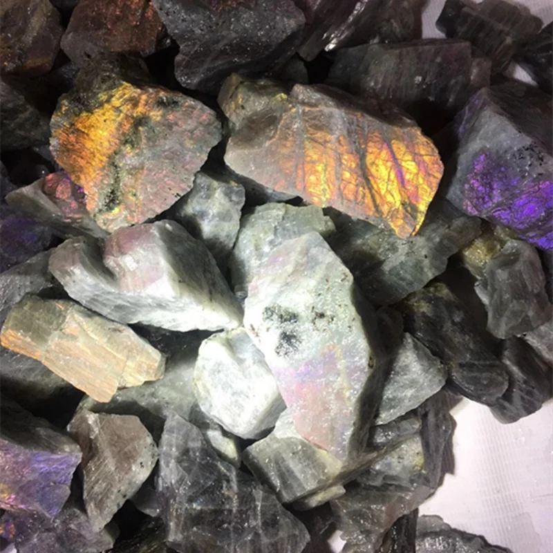 Natural Raw Labradorite Tumbled Rough Stones Quartz Purple Crystals Mineral Energy Stone Healing Decorate
