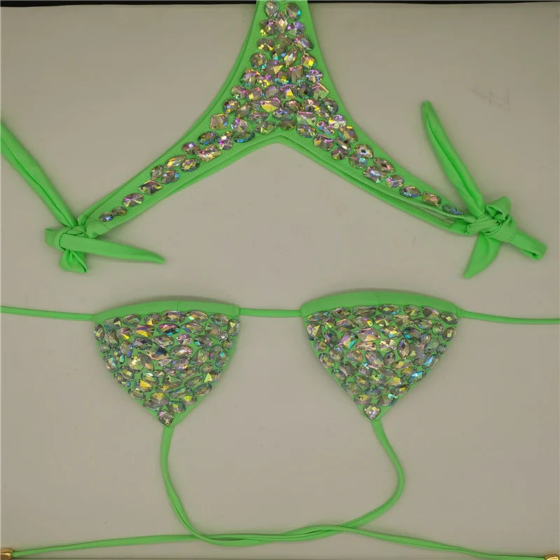 Strappy Rhinestone Bandage Set – Exotic Crystal Cross-Wrap & Bling Suit for Luxury Parties | Costume Sets | Wiccan Center