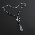Pentacle Onyx & Quartz Bead Necklace | necklace | Wiccan Center