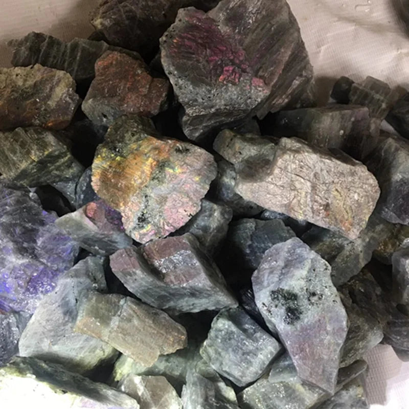 Natural Raw Labradorite Tumbled Rough Stones Quartz Purple Crystals Mineral Energy Stone Healing Decorate