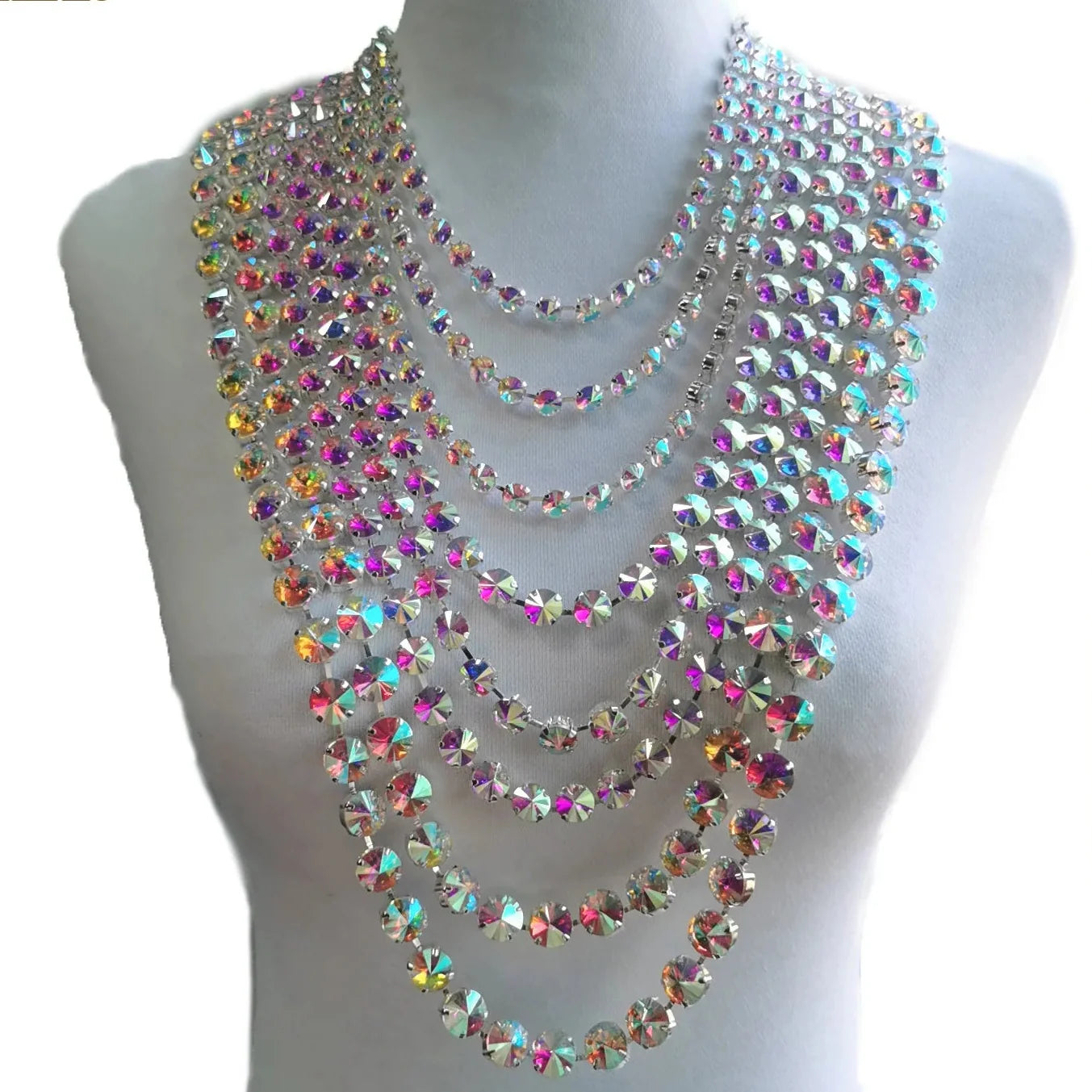 Sparkly Crystal AB Glass Chain Crystal Drop