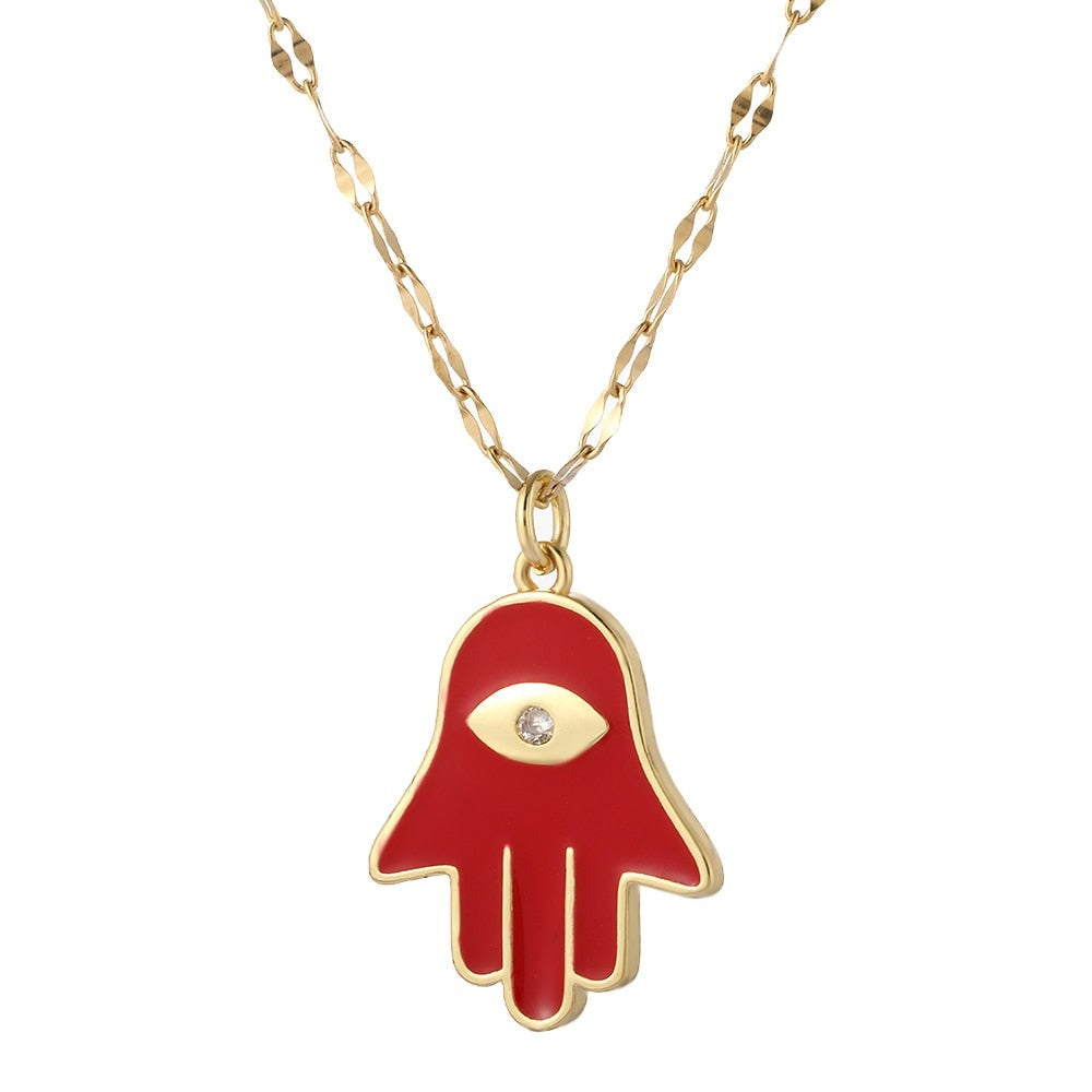 Boho Evil Bllue Eye Necklace for Women Men Snake All-seeing Eye Collar Necklace | Necklaces | Wiccan Center