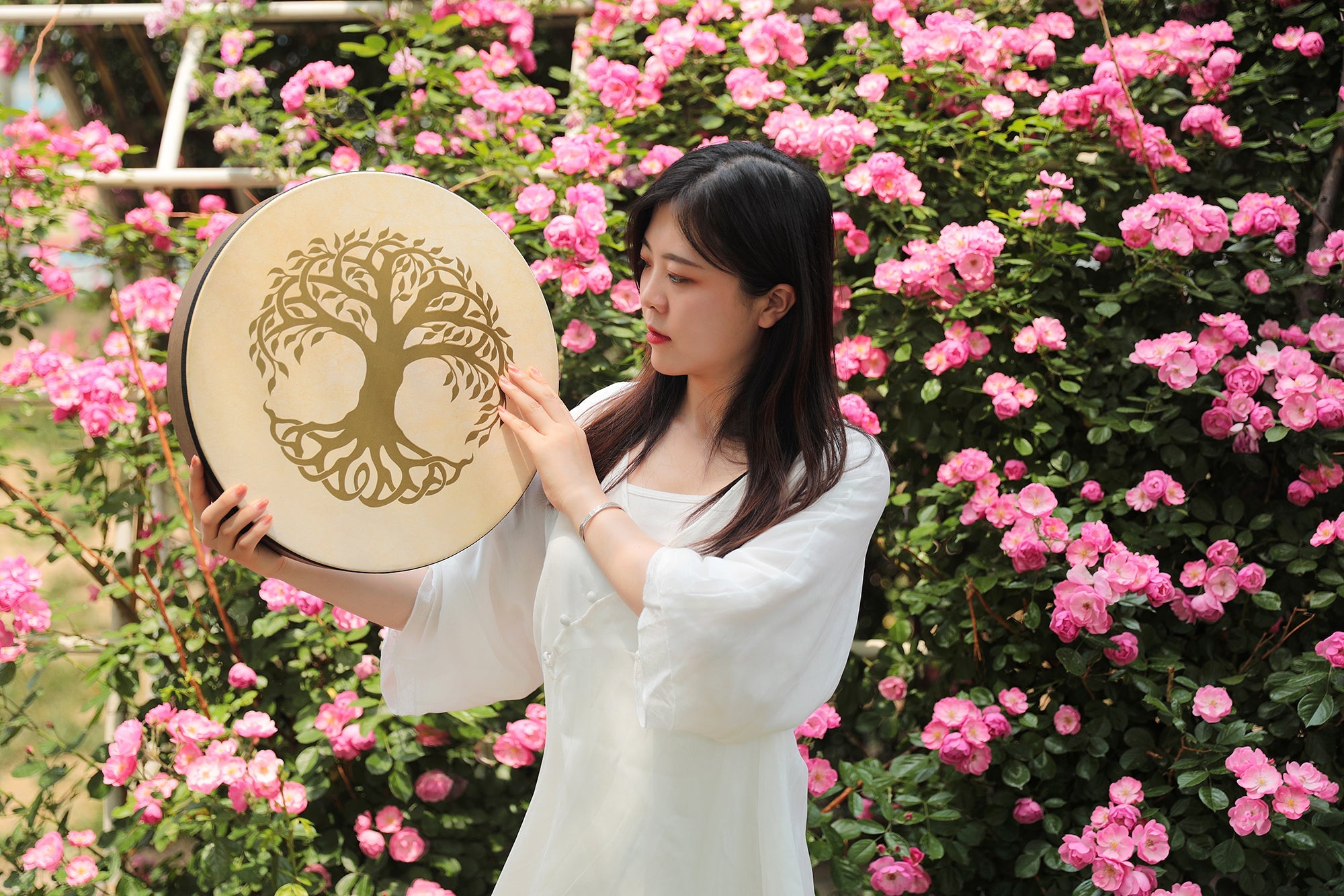 16" Designed Hand Drum, Tree of Life | | Wiccan Center