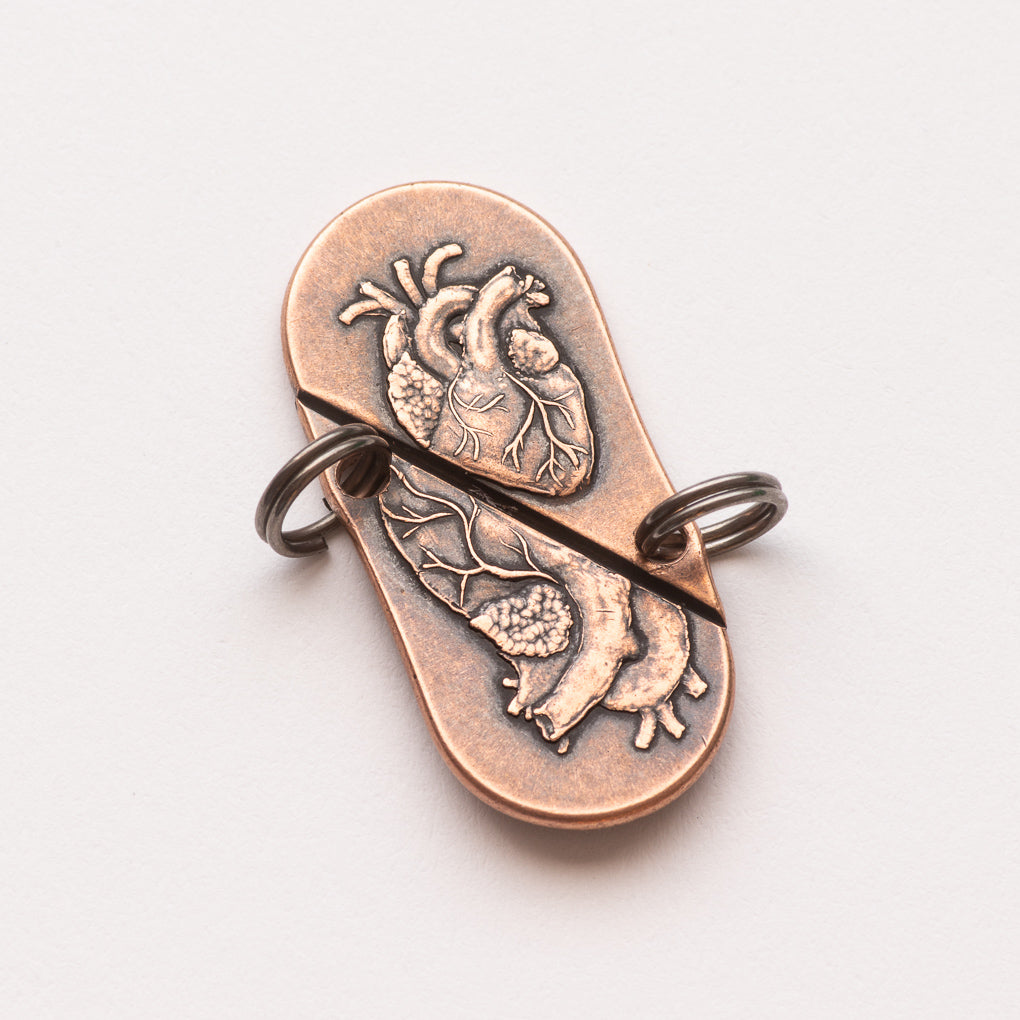 Copper Whole Heart Breakable Charm Set | Artwork | Wiccan Center