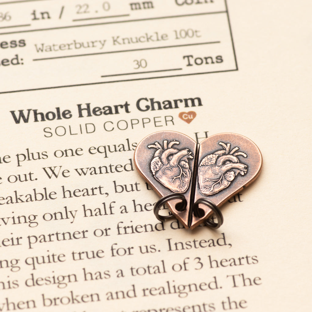 Copper Whole Heart Breakable Charm Set | Artwork | Wiccan Center