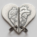 Silver Whole Heart Breakable Charm Set