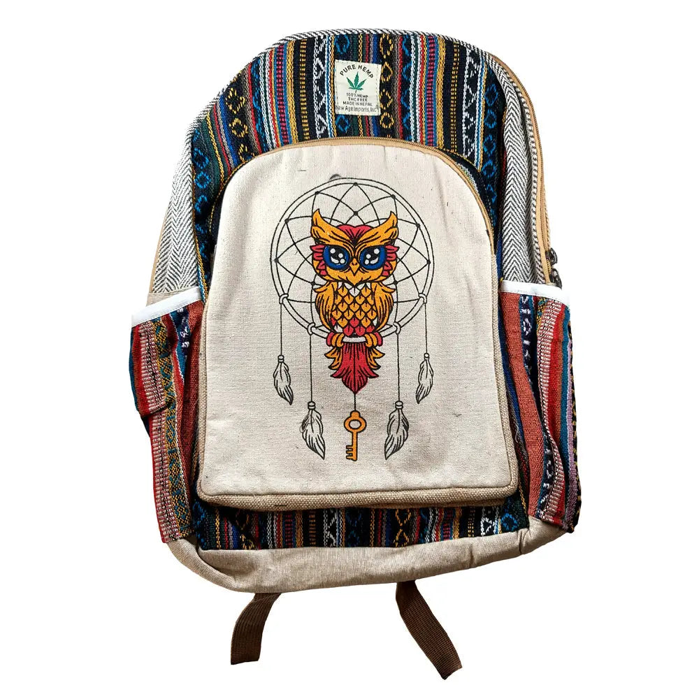 HEMP Owl Dreamcatcher Backpack | Backpack | Wiccan Center