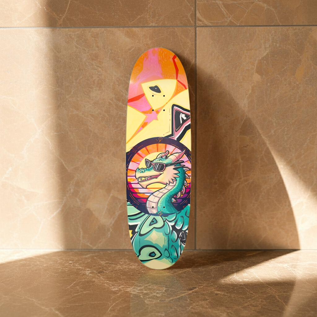Mr. Cool Dragon Skateboard – Personalized Custom Deck | Skateboard | Wiccan Center