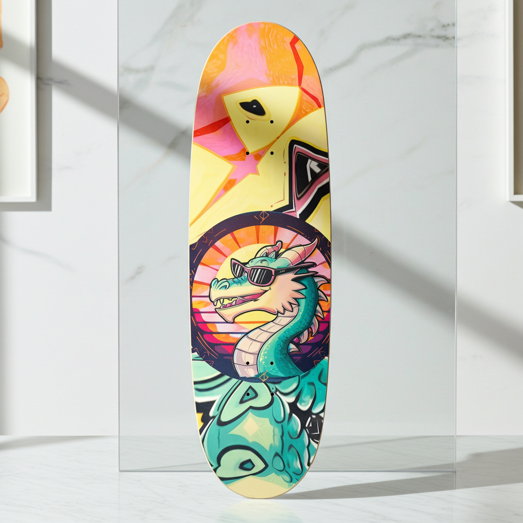 Mr. Cool Dragon Skateboard – Personalized Custom Deck | Skateboard | Wiccan Center