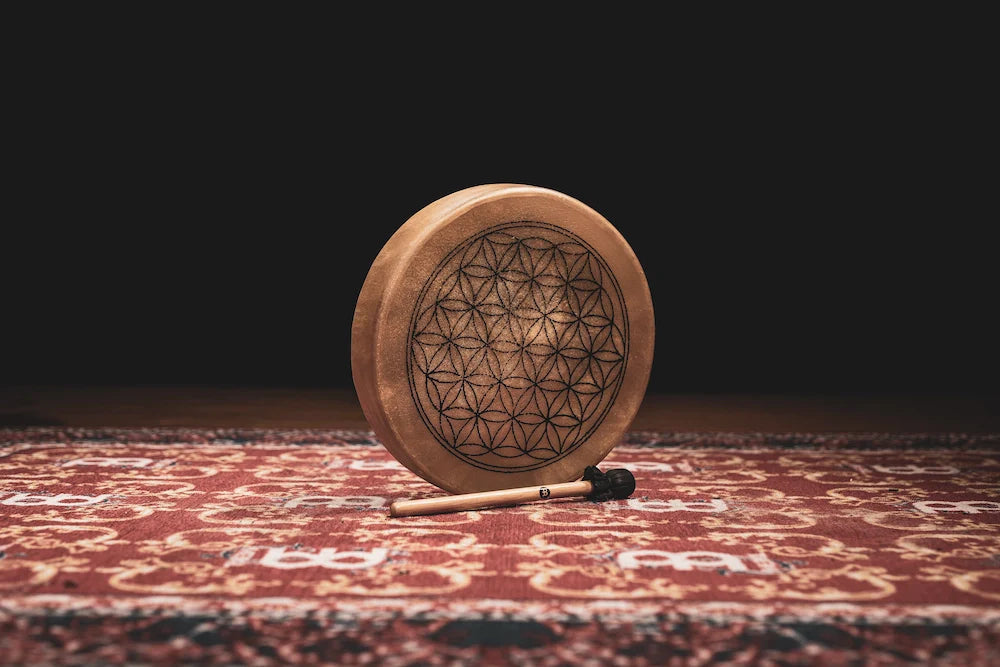 15" Native American-Style Hoop Drum, Flower of Life | | Wiccan Center