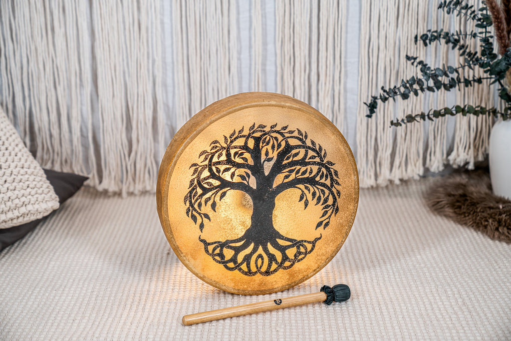 15" Native American-Style Hoop Drum, Tree of Life | | Wiccan Center