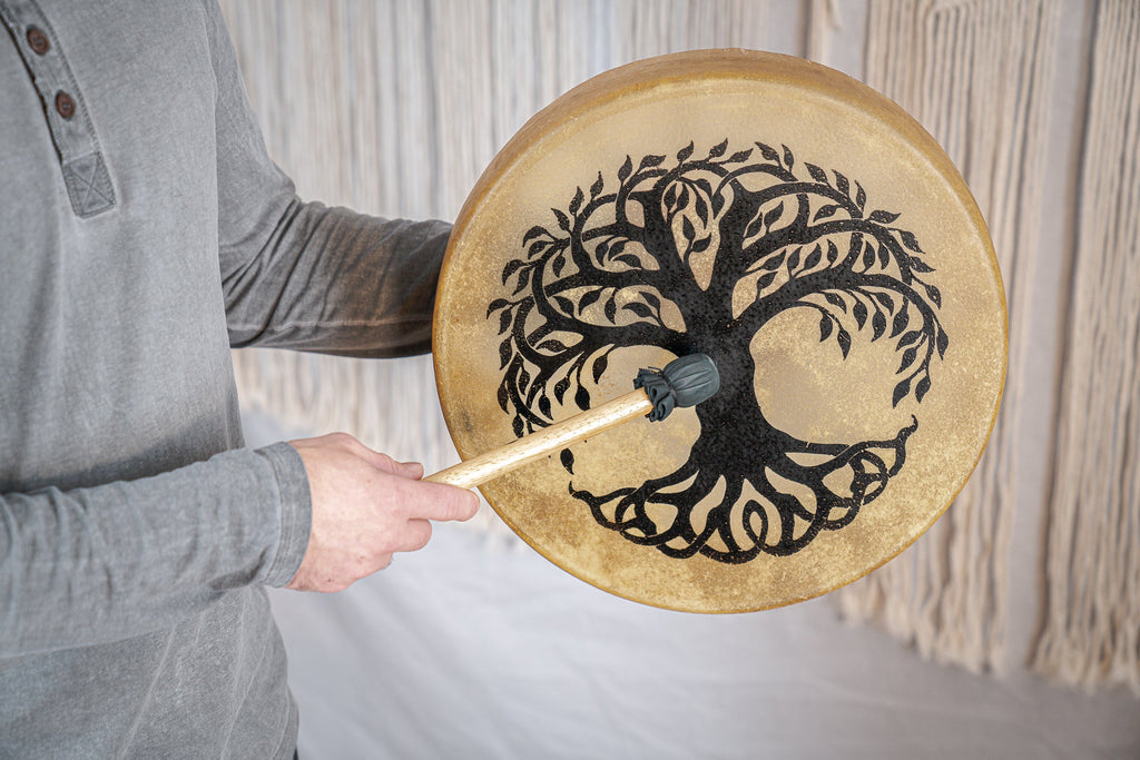 15" Native American-Style Hoop Drum, Tree of Life | | Wiccan Center