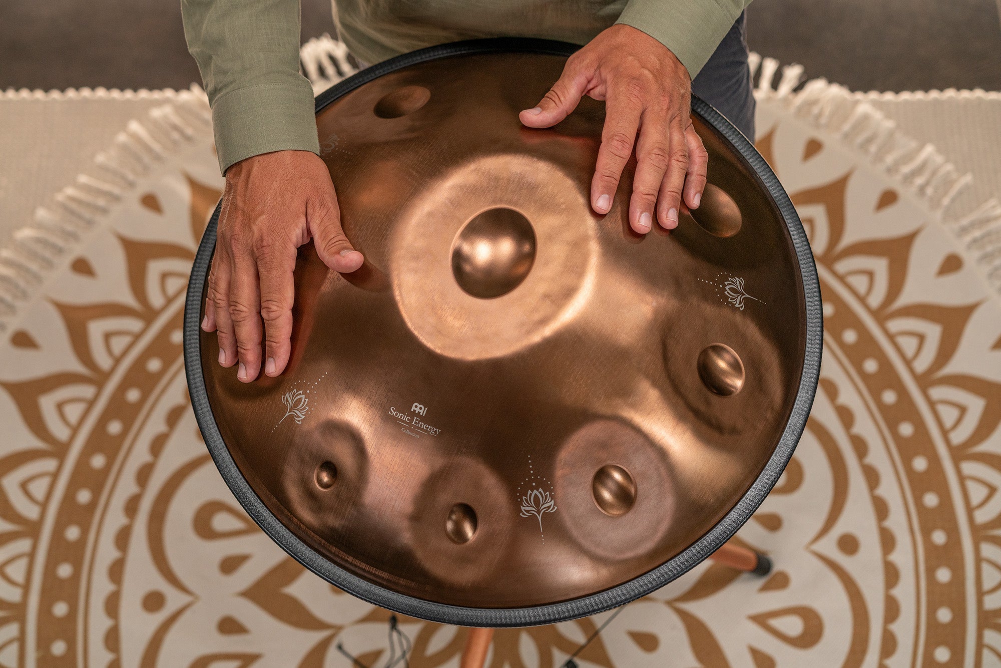 Sensory Handpan, E La Sirena, 10 Notes, Vintage Copper, Engraved Design | | Wiccan Center