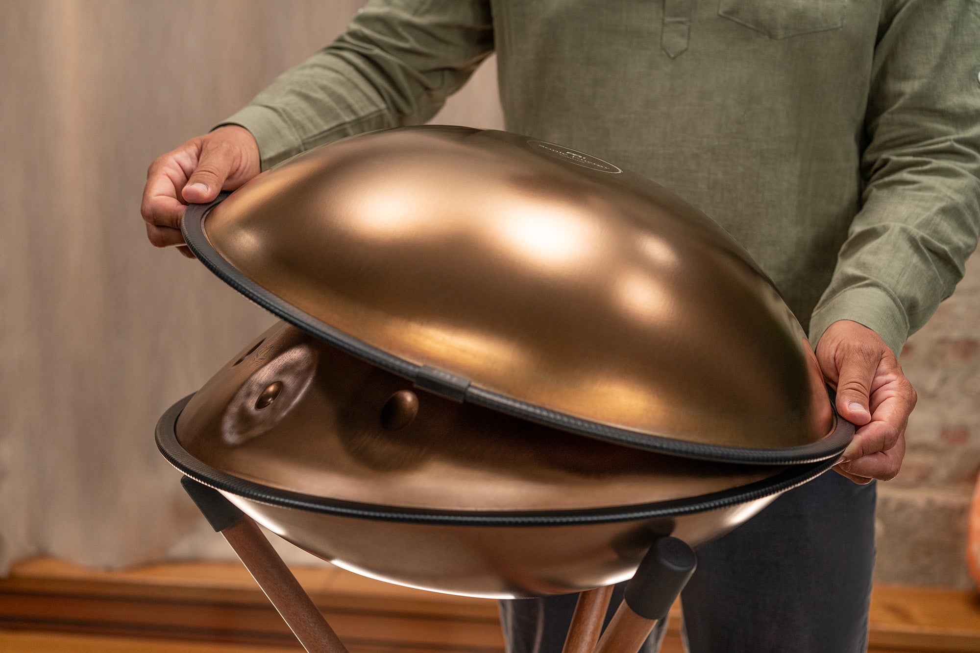 Sensory Handpan, E La Sirena, 10 Notes, Vintage Copper, Engraved Design | | Wiccan Center