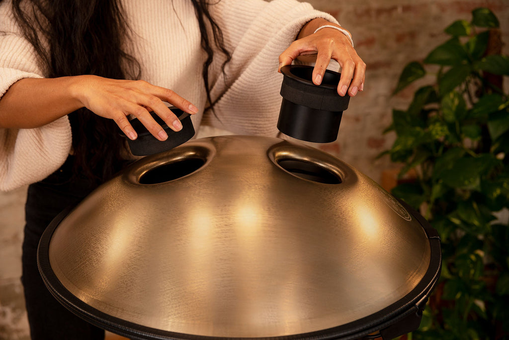 Sensory Handpan, D Amara, 9 Notes, Vintage Gold | | Wiccan Center