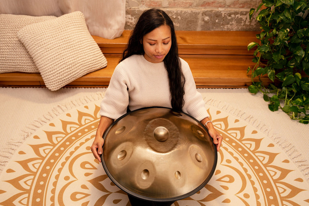 Sensory Handpan, C# Minor, 9 Notes, Vintage Gold | | Wiccan Center