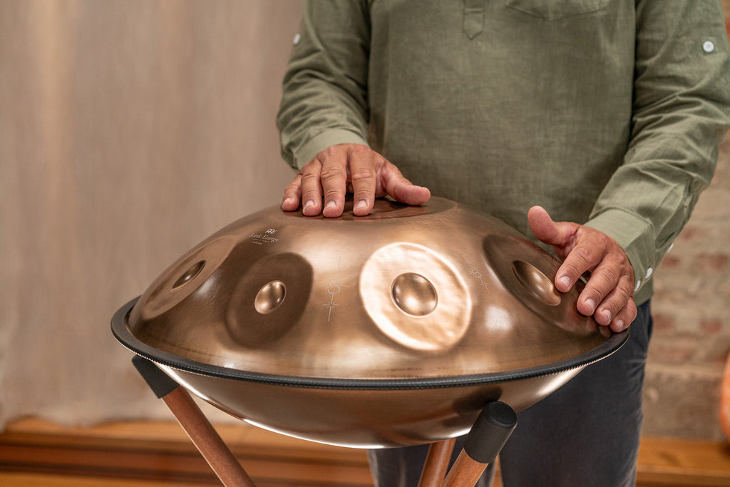 Sensory Handpan, BB2 Amara, 9 Notes, Vintage Copper, Engraved Design | | Wiccan Center