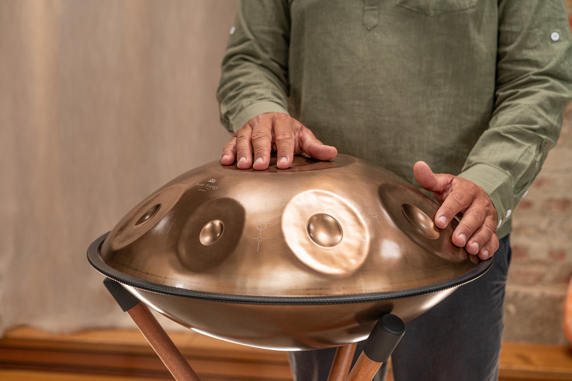Sensory Handpan, BB2 Amara, 9 Notes, Vintage Copper, Engraved Design | | Wiccan Center