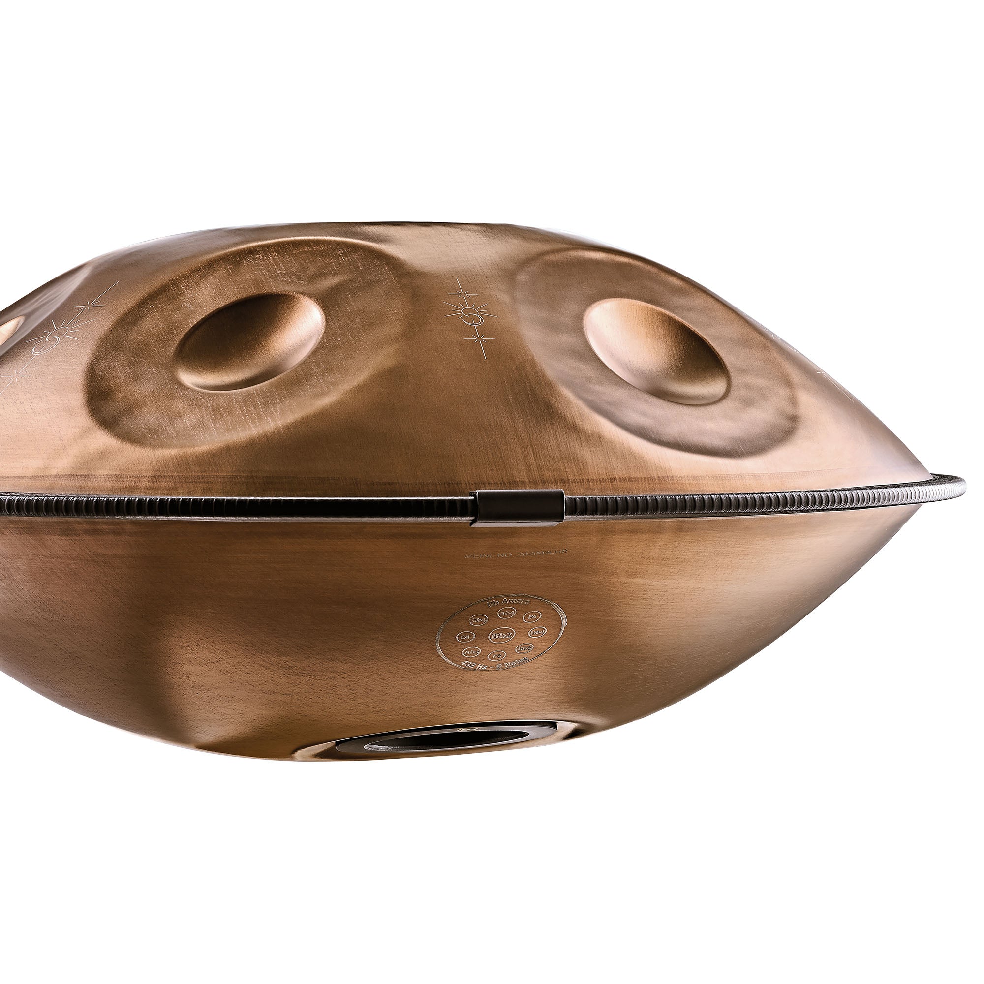 Sensory Handpan, BB2 Amara, 9 Notes, Vintage Copper, Engraved Design | | Wiccan Center