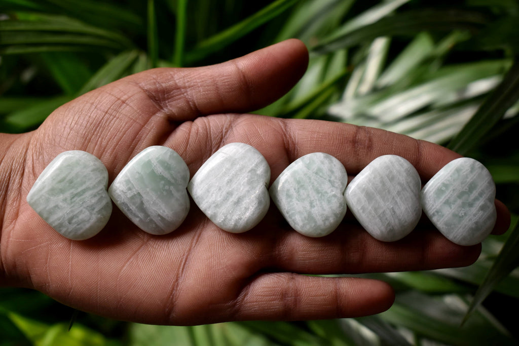Amazonite Heart Crystal, Puffy Mini 1 Inch Pocket Crystal Heart | Hearts | Wiccan Center