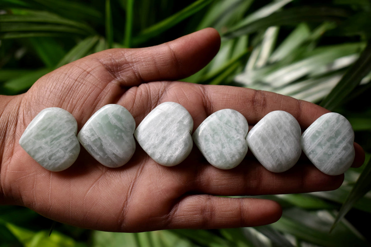 Amazonite Heart Crystal, Puffy Mini 1 Inch Pocket Crystal Heart | Hearts | Wiccan Center