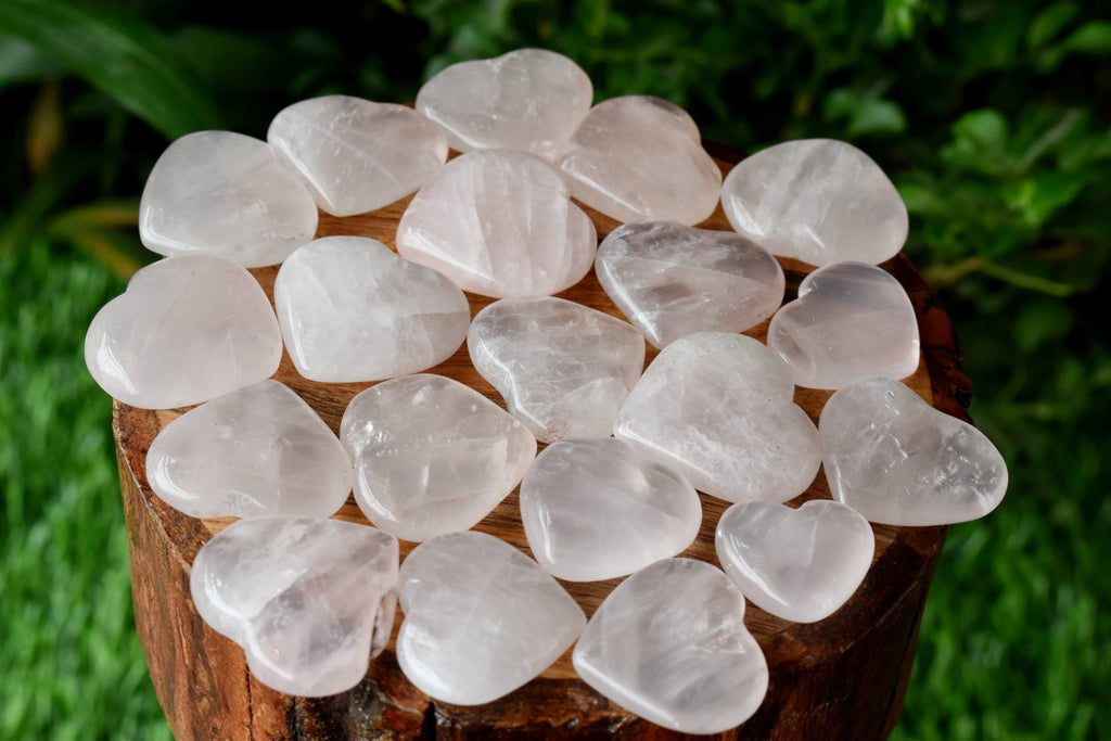 Rose Quartz Heart Crystal, Puffy Mini 1 Inch Pocket Crystal Heart | Hearts | Wiccan Center