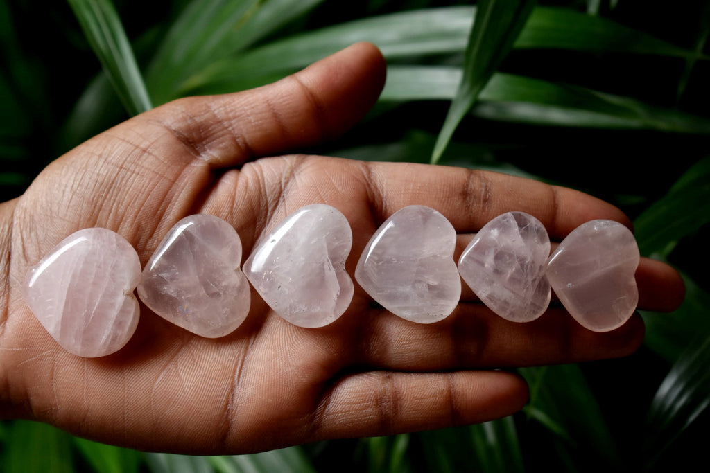 Rose Quartz Heart Crystal, Puffy Mini 1 Inch Pocket Crystal Heart | Hearts | Wiccan Center